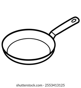 Frying Pan Thin Line Design Kitchen Icon