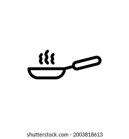 Frying pan - thin line icon on a white background, outline icon EPS Vector
