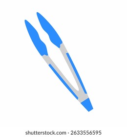 Frying pan tongs vector illustration on white background. Suitable for cooking utensils, kitchen utensils, oily food equipment logo.