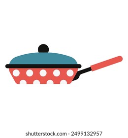 Frying pan vector cartoon illustration isolated on a white background.