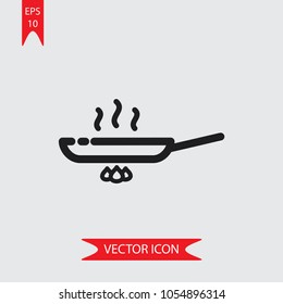 Frying pan vector icon 