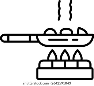 Frying pan vector icon. Can be used for printing, mobile and web applications.