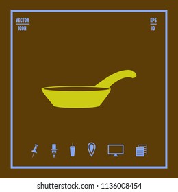 Frying pan vector icon. Illustration on a flat design style.