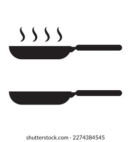 Frying pan vector icon. Frying pan isolated signs.