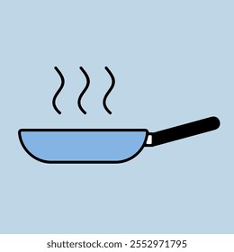 Frying pan vector icon. Kitchen appliance. Graph symbol for cooking web site design, logo, app, UI