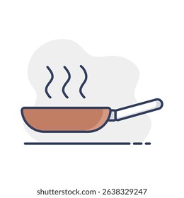 Frying pan vector icon. Kitchen appliance. Graph symbol for cooking web site design, logo, app, UI