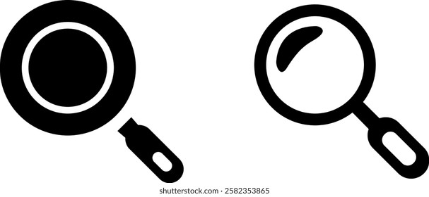 Frying Pan Vector Icon Set – Kitchen and Cooking Design Elements