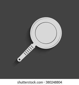 frying pan vector icon with shadow