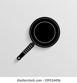 Frying pan vector icon with  shadow