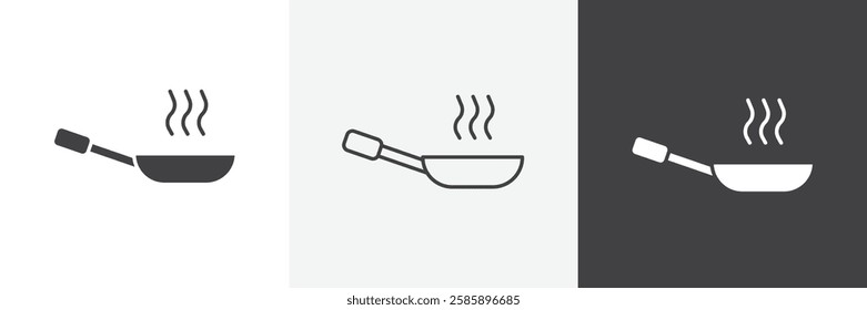 Frying pan vector icons collection graphic designs for ui designs