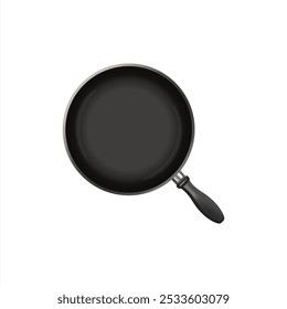 frying pan vector illustration omelette pan isolated on white background top view Flat design style Logo Icon, vector 10 eps.