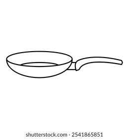 Bratpfanne, Vektorgrafik, Omelettpfanne einzeln auf weißem Hintergrund, Draufsicht, flacher Designstil, Logo-Symbol