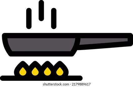 Frying pan Vector illustration on a transparent background.Premium quality symmbols.Stroke vector icon for concept and graphic design.