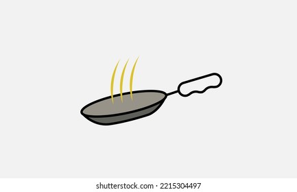 Frying pan vector logo design