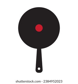 Frying pan vector logo illustration.