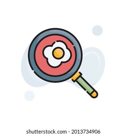 Frying pan vector outline filled icon style illustration. EPS 10 file 