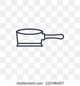 Frying Pan vector outline icon isolated on transparent background, high quality linear Frying Pan transparency concept can be used web and mobile