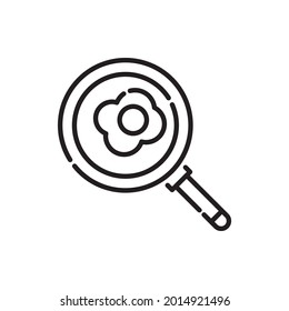 Frying pan vector outline icons style illustration. EPS 10 file
