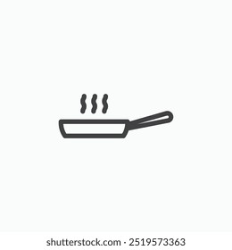 Plano de freír icono simple en estilo de línea.