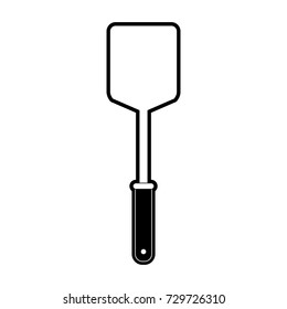 frying square spatula black silhouette vector illustration