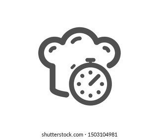 Frying stopwatch sign. Cooking timer icon. Food preparation symbol. Classic flat style. Simple cooking timer icon. Vector