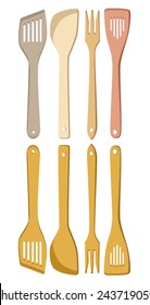 Frying tools - vector illustration