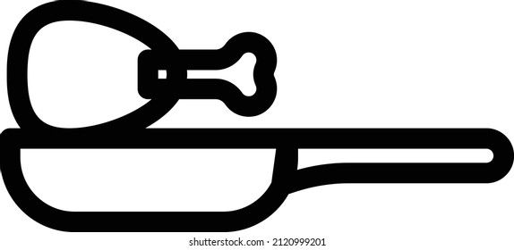 frying Vector illustration on a transparent background. Premium quality symbols. Stroke vector icon for concept and graphic design.
