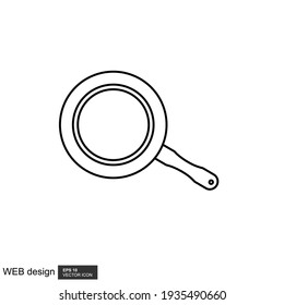 Símbolo del símbolo del vector de diseño del logotipo de cocina de línea Frypan
