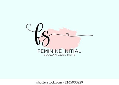 FS beauty monogram and elegant logo design handwriting logo of initial signature, wedding, fashion, floral and botanical with creative template.