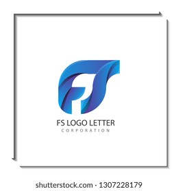 FS circle lowercase design of alphabet letter combination with infinity suitable as a logo for a company or business - Vector