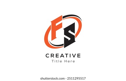 FS creative letter logo with circle area. Initial letter FS linked circle uppercase monogram logo. FS initial letter logo vector design.