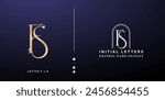 FS elegant monogram letter logo design. luxury gold letters with silver color isolated backgrounds for company and business, branding ads campaigns, letterpress, embroidery, cover invitations envelope