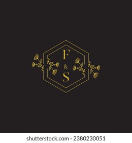 FS elegant wedding initial logo in high quality professional design that will print well across any print media