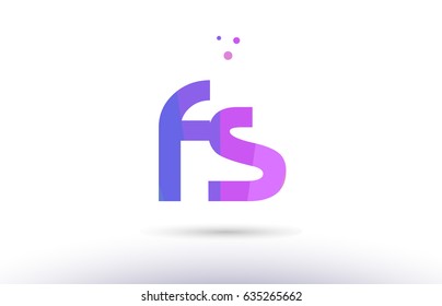 fs f s alphabet letter purple pink magenta blue colorful creative colors text dots creative company logo vector icon design template