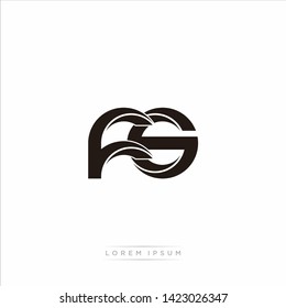 fs f s Initial Letter Split Lowercase Modern Monogram linked outline rounded logo