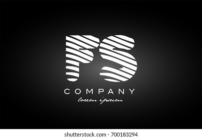 FS F S letter logo combination black white alphabet vector creative company icon design template modern