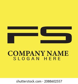 FS F S Letters Abstract Logo Monogram .Minimalist abstract initial letters FS logo. This icon incorporate with two abstract letters and rectangle in the creative way.