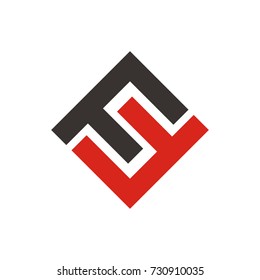 FS or FF logo initial letter design template vector
