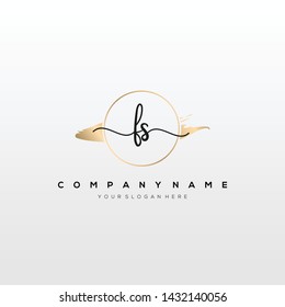 FS handwriting initial logo template vector.