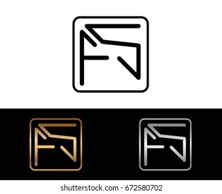 FS initial box shape Logo designs template

