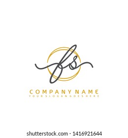 FS Initial handwriting logo concept