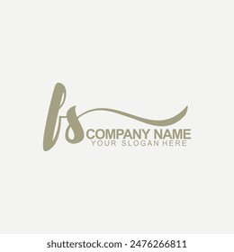 FS Initial Handwriting Logo Design Vector