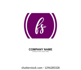 FS Initial Handwriting Logo Template Vector