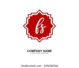 FS Initial Handwriting Logo Template Vector