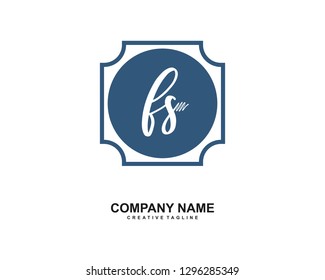 FS Initial Handwriting Logo Template Vector