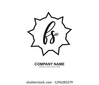 FS Initial Handwriting Logo Template Vector