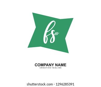 FS Initial Handwriting Logo Template Vector