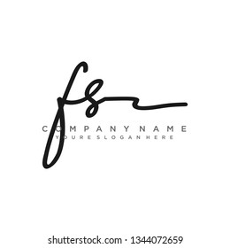 FS  Initial Handwriting logo template vector