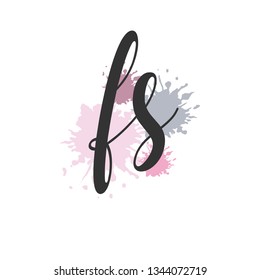 FS  Initial Handwriting logo template vector