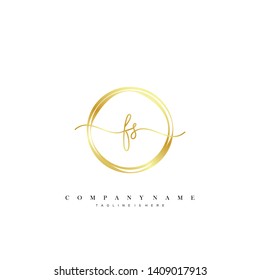 FS initial handwriting logo template vector